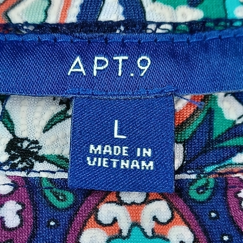Apt 9 womens sleeveless stretch knit paisley print size large popover dress b11 - Picture 3 of 9